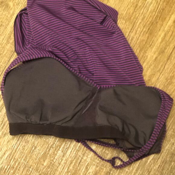 Prana Purple Brown Dreamcatcher Strappy Yoga Workout Stripe Tank Top Size Large - Picture 5 of 10